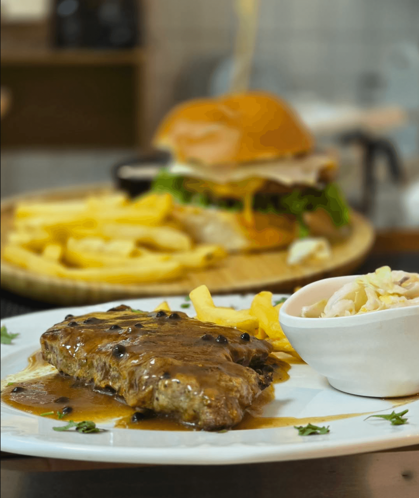 Pepper Flampé & Hangover Burger