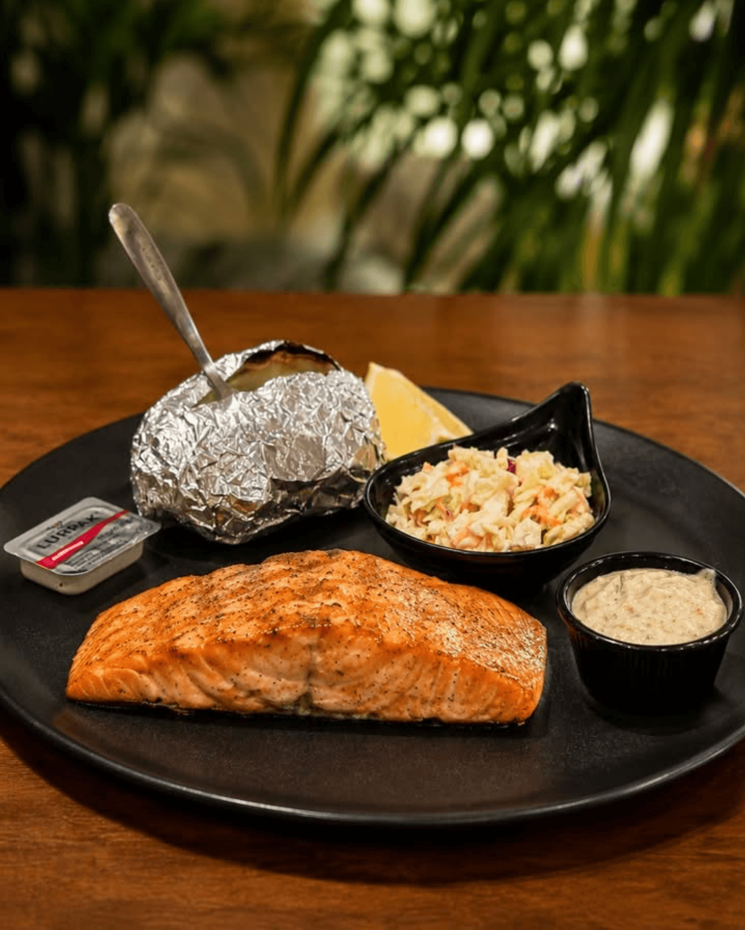Fresh Salmon Fish Fillet Grilled
